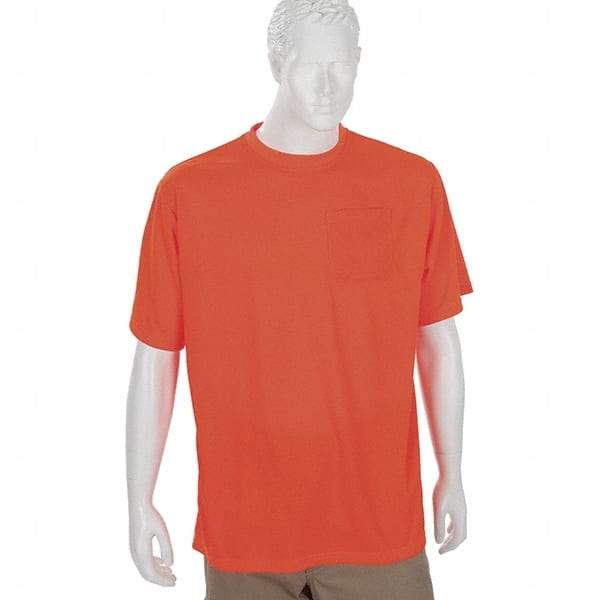 Ergodyne - Size L, Orange, High Visibility, Short Sleeve T-Pocket, - 1 Pocket, Polyester - Best Tool & Supply