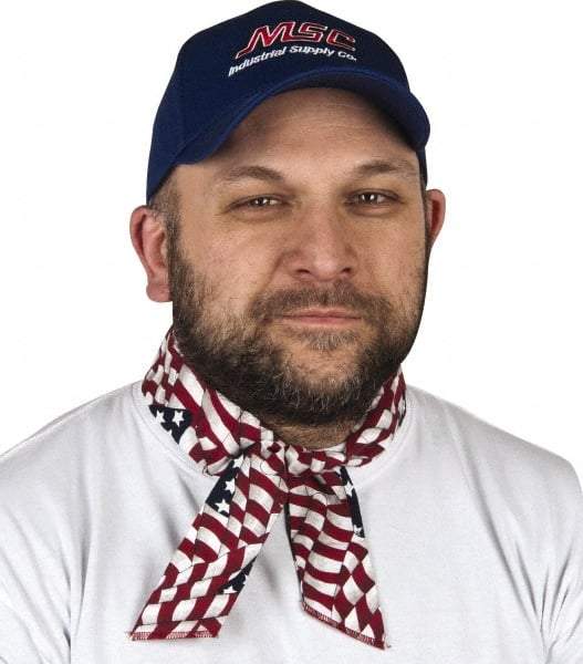 Ergodyne - Size Universal Cooling Headband - Cotton, Tie Closure, Blue, Red & White, Flag Pattern - Best Tool & Supply