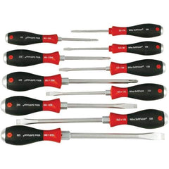 Wiha - 10 Piece Slotted & Phillips Screwdriver Set - Bit Sizes: Philips #1, #2 & #3, Comes in Box - Best Tool & Supply