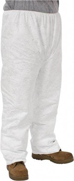 Dupont - Size L, Tyvek General Purpose Work Pants - 24-3/4 Inch Waist, 28 Inch Inseam, White - Best Tool & Supply