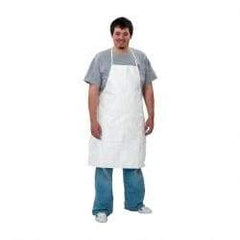 Dupont - 28" Wide x 36" Long x 6 mil Thick Bib Apron - Tyvek, White, Resists Aerosols, Liquid Splashes, Dry Particles - Best Tool & Supply