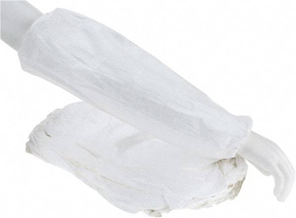 Dupont - Size Universal, White Tyvek Disposable Sleeve - 18" Long Sleeve, Elastic Opening at Both Ends - Best Tool & Supply