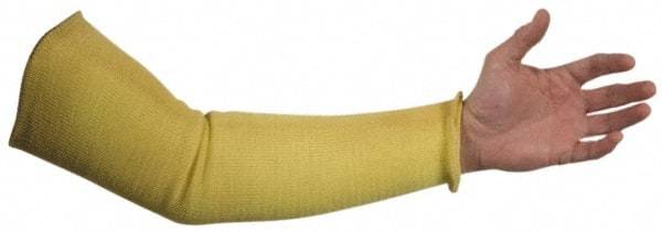 Whizard - Size Universal, Yellow Kevlar Cut Resistant Sleeve - 16" Long Sleeve, Elastic Opening at Both Ends - Best Tool & Supply