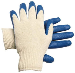 MCR Safety - Size S (7) Latex Coated Cotton/Polyester General Protection Work Gloves - For General Purpose, Palm & Fingers Coated, Knit Wrist Cuff, Full Fingered, Natural/Yellow, Paired - Best Tool & Supply