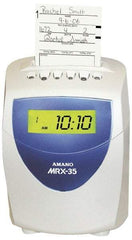 Amano - 110 VAC, Digital Plastic Automatic Time Clock and Recorder - 5-1/2 Inch Wide x 4 Inch Deep x 9-1/2 Inch High, White, UL and CUL Listed - Best Tool & Supply