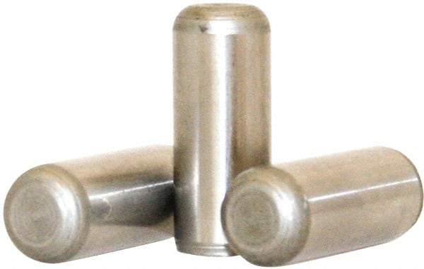 Value Collection - 4mm Diam x 20mm Pin Length 316 Stainless Steel Standard Dowel Pin - Bright Finish, 1 Rounded End - Best Tool & Supply