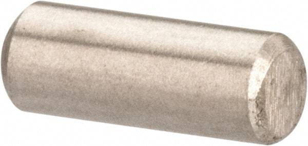 Value Collection - 3/32" Diam x 1/4" Pin Length 316 Stainless Steel Standard Dowel Pin - Bright Finish, 2 Beveled End - Best Tool & Supply