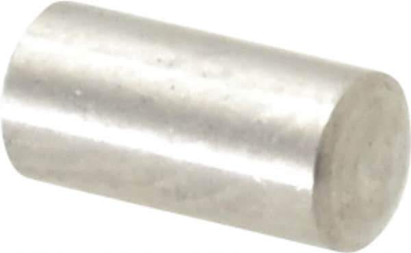 Value Collection - 3mm Diam x 6mm Pin Length 316 Stainless Steel Standard Dowel Pin - Bright Finish, 1 Rounded End - Best Tool & Supply