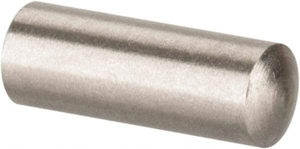 Value Collection - 3mm Diam x 8mm Pin Length 316 Stainless Steel Standard Dowel Pin - Bright Finish, 1 Rounded End - Best Tool & Supply