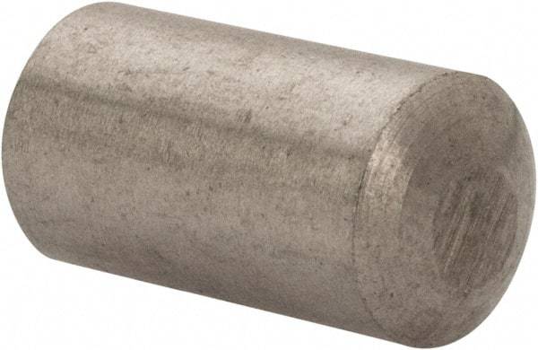 Value Collection - 6mm Diam x 10mm Pin Length 316 Stainless Steel Standard Dowel Pin - Bright Finish, 1 Rounded End - Best Tool & Supply