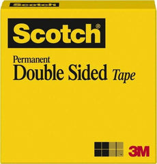 3M - 1" x 36 Yd Acrylate Adhesive Double Sided Tape - 3 mil Thick, Transparent - Best Tool & Supply