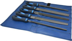 PFERD - 5 Piece American Pattern File Set - 10" Long, Second Coarseness, Ergonomic Handle, Set Includes Hand, Three Square, Square, Round, Tapered Half Round - Best Tool & Supply