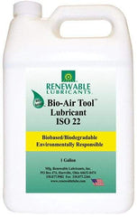 Renewable Lubricants - 1 Gal Bottle, ISO 22, Air Tool Oil - -40°F to 420°, 22.4 Viscosity (cSt) at 40°C, 4.9 Viscosity (cSt) at 100°C, Series Bio-Air - Best Tool & Supply