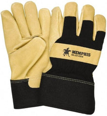 MCR Safety - Size S Grain Pigskin Work Gloves - Uncoated, Safety Cuff, Tan, Paired - Best Tool & Supply