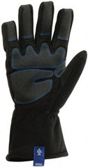 Ergodyne - Size S PVC Coated Cold Protection & Waterproof Work Gloves - Palm & Fingers Coated, Gauntlet Cuff, Black, Paired - Best Tool & Supply