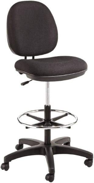 ALERA - 16-3/4 to 18" High Drafting Chair/Stool - 19" Wide x 17" Deep, 100% Acrylic Seat, Black - Best Tool & Supply