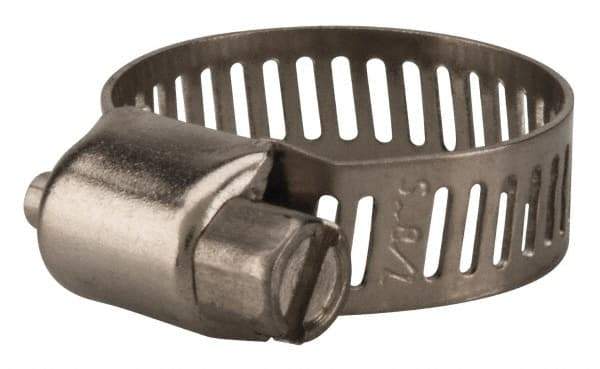 Value Collection - SAE Size 6, 5/16 to 7/8" Diam, Stainless Steel Worm Drive Clamp - 5/16" Wide, Material Grade 201 - Best Tool & Supply