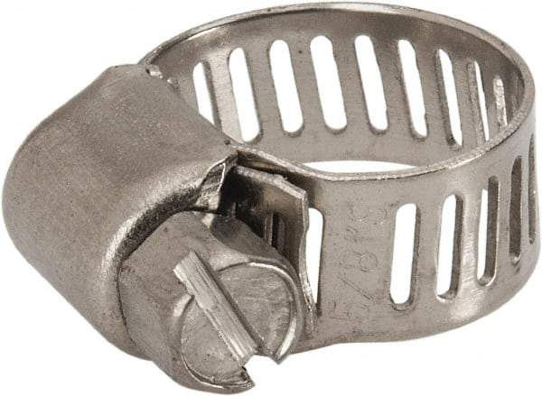 Value Collection - SAE Size 4, 1/4 to 5/8" Diam, Stainless Steel Worm Drive Clamp - 5/16" Wide, Material Grade 201 - Best Tool & Supply