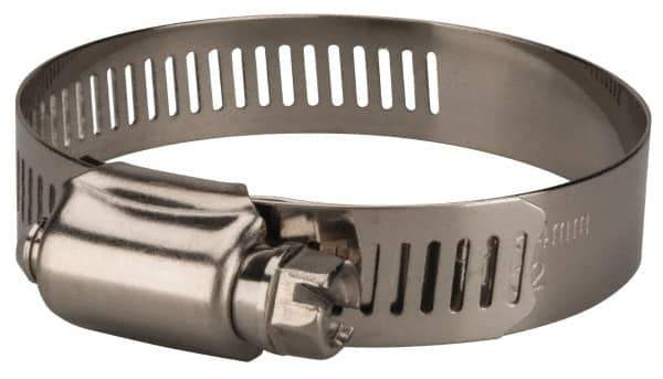 Value Collection - SAE Size 32, 1-1/2 to 2-1/2" Diam, Stainless Steel Worm Drive Clamp - 1/2" Wide, Material Grade 201 - Best Tool & Supply