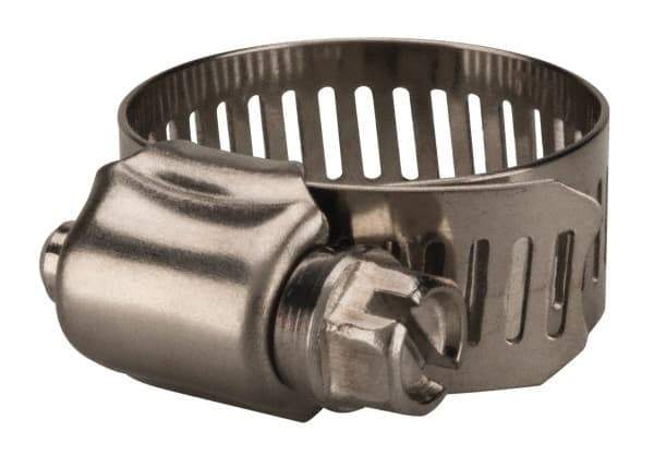 Value Collection - SAE Size 12, 1/2 to 1-1/4" Diam, Stainless Steel Worm Drive Clamp - 1/2" Wide, Material Grade 201 - Best Tool & Supply