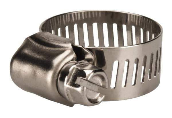 Value Collection - SAE Size 10, 1/2 to 1-1/16" Diam, Stainless Steel Worm Drive Clamp - 1/2" Wide, Material Grade 201 - Best Tool & Supply