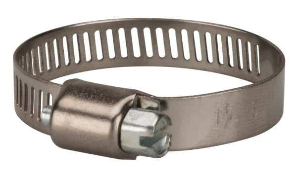 Value Collection - SAE Size 16, 1/2 to 1-1/2" Diam, Stainless Steel/Carbon Steel Worm Drive Clamp - 5/16" Wide, Material Grade 301 - Best Tool & Supply