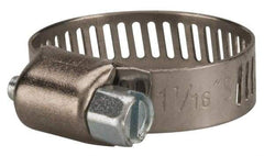 Value Collection - SAE Size 10, 3/8 to 1-1/16" Diam, Stainless Steel/Carbon Steel Worm Drive Clamp - 5/16" Wide, Material Grade 301 - Best Tool & Supply