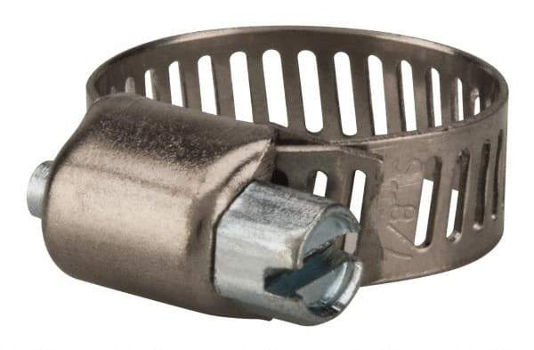 Value Collection - SAE Size 6, 5/16 to 7/8" Diam, Stainless Steel/Carbon Steel Worm Drive Clamp - 5/16" Wide, Material Grade 301 - Best Tool & Supply