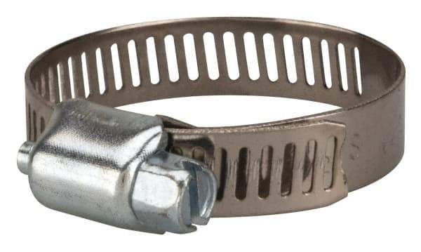 Value Collection - SAE Size 16, 1/2 to 1-1/2" Diam, Stainless Steel/Carbon Steel Worm Drive Clamp - 5/16" Wide, Material Grade 201 - Best Tool & Supply