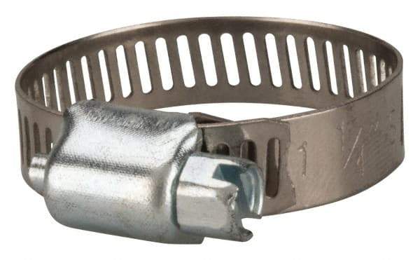 Value Collection - SAE Size 12, 1/2 to 1-1/4" Diam, Stainless Steel/Carbon Steel Worm Drive Clamp - 5/16" Wide, Material Grade 201 - Best Tool & Supply