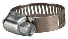 Value Collection - SAE Size 10, 3/8 to 1-1/16" Diam, Stainless Steel/Carbon Steel Worm Drive Clamp - 5/16" Wide, Material Grade 201 - Best Tool & Supply