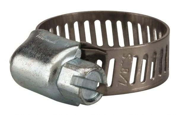 Value Collection - SAE Size 6, 5/16 to 7/8" Diam, Stainless Steel/Carbon Steel Worm Drive Clamp - 5/16" Wide, Material Grade 201 - Best Tool & Supply