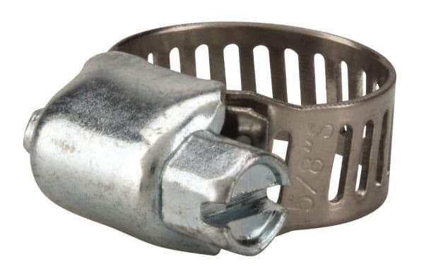 Value Collection - SAE Size 4, 1/4 to 5/8" Diam, Stainless Steel/Carbon Steel Worm Drive Clamp - 5/16" Wide, Material Grade 201 - Best Tool & Supply