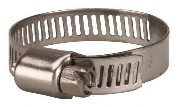 Value Collection - SAE Size 16, 1/2 to 1-1/2" Diam, Stainless Steel Worm Drive Clamp - 5/16" Wide, Material Grade 201 - Best Tool & Supply