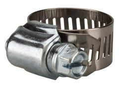 Value Collection - SAE Size 8, 7/16 to 1" Diam, Stainless Steel/Carbon Steel Worm Drive Clamp - 1/2" Wide, Material Grade 201 - Best Tool & Supply