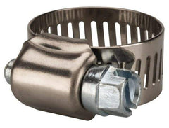 Value Collection - SAE Size 8, 7/16 to 1" Diam, Stainless Steel/Carbon Steel Worm Drive Clamp - 1/2" Wide, Material Grade 201 - Best Tool & Supply