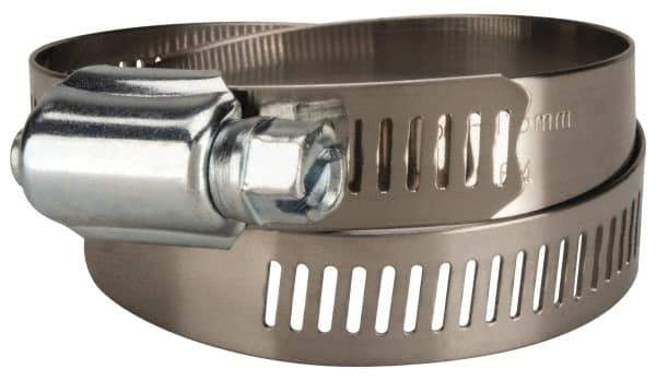 Value Collection - SAE Size 64, 2-1/2 to 4-1/2" Diam, Stainless Steel/Carbon Steel Worm Drive Clamp - 1/2" Wide, Material Grade 201 - Best Tool & Supply