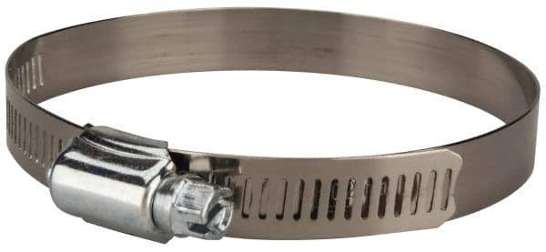 Value Collection - SAE Size 56, 3 to 4" Diam, Stainless Steel/Carbon Steel Worm Drive Clamp - 1/2" Wide, Material Grade 201 - Best Tool & Supply