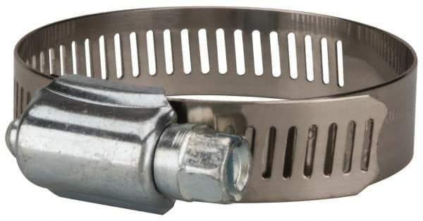 Value Collection - SAE Size 28, 1-1/4 to 2-1/4" Diam, Stainless Steel/Carbon Steel Worm Drive Clamp - 1/2" Wide, Material Grade 201 - Best Tool & Supply