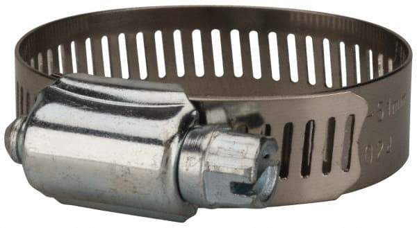 Value Collection - SAE Size 24, 1 to 2" Diam, Stainless Steel/Carbon Steel Worm Drive Clamp - 1/2" Wide, Material Grade 201 - Best Tool & Supply