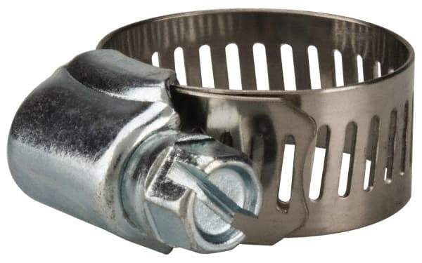 Value Collection - SAE Size 10, 1/2 to 1-1/16" Diam, Stainless Steel/Carbon Steel Worm Drive Clamp - 1/2" Wide, Material Grade 201 - Best Tool & Supply