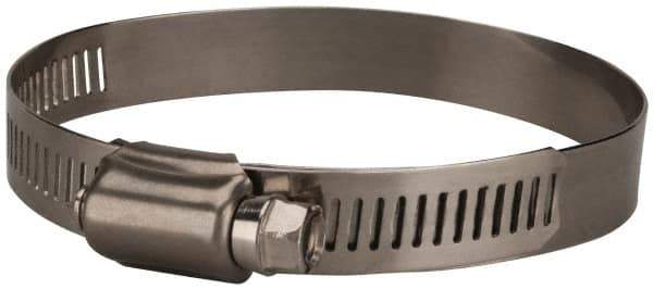 Value Collection - SAE Size 48, 2-1/2 to 3-1/2" Diam, Stainless Steel Worm Drive Clamp - 1/2" Wide, Material Grade 201 - Best Tool & Supply