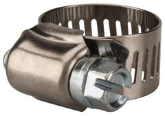 Value Collection - SAE Size 6, 3/8 to 7/8" Diam, Stainless Steel/Carbon Steel Worm Drive Clamp - 1/2" Wide, Material Grade 201 - Best Tool & Supply