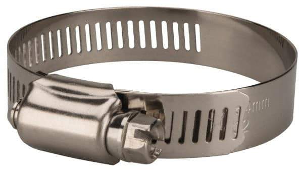 Value Collection - SAE Size 28, 1-1/4 to 2-1/4" Diam, Stainless Steel/Carbon Steel Worm Drive Clamp - 1/2" Wide, Material Grade 201 - Best Tool & Supply