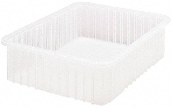 Quantum Storage - Clear Polypropylene Dividable Container - Stacking, 22-1/2" Long x 17-1/2" Wide x 6" High - Best Tool & Supply