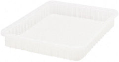 Quantum Storage - Clear Polypropylene Dividable Container - Stacking, 22-1/2" Long x 17-1/2" Wide x 3" High - Best Tool & Supply