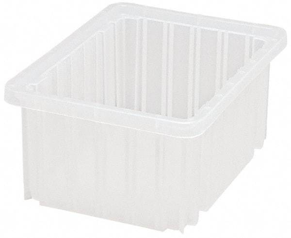 Quantum Storage - Clear Polypropylene Dividable Container - Stacking, 10.9" Long x 8.3" Wide x 5" High - Best Tool & Supply