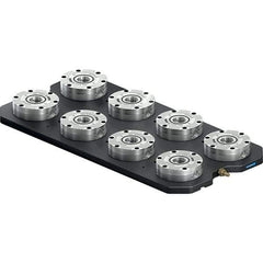 Schunk - NSL Manual CNC Quick Change Clamping Module - 8 Module Center, Top Mount, 7,500 kN Retention Force, 6 bar (87 Lb/Sq In) Unlocking Pressure, 0.005mm Repeatability - Best Tool & Supply
