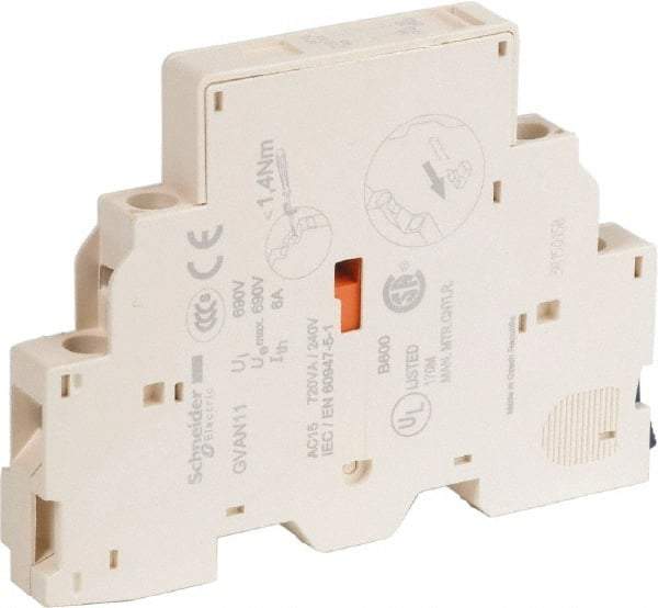 Schneider Electric - Circuit Breaker Auxiliary Contact Block - Use with GV2L, GV2LE, GV2ME, GV2P, GV2RT, GV3L, GV3P, TeSys - Best Tool & Supply