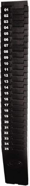 Lathem Time - 27" High x 3-7/8" Wide 25 Pocket Adjustable Time Card Rack - Black, Use with Time Cards - Best Tool & Supply